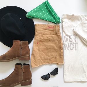 Levi’s Women’s High Rise Distressed Denim Shorts